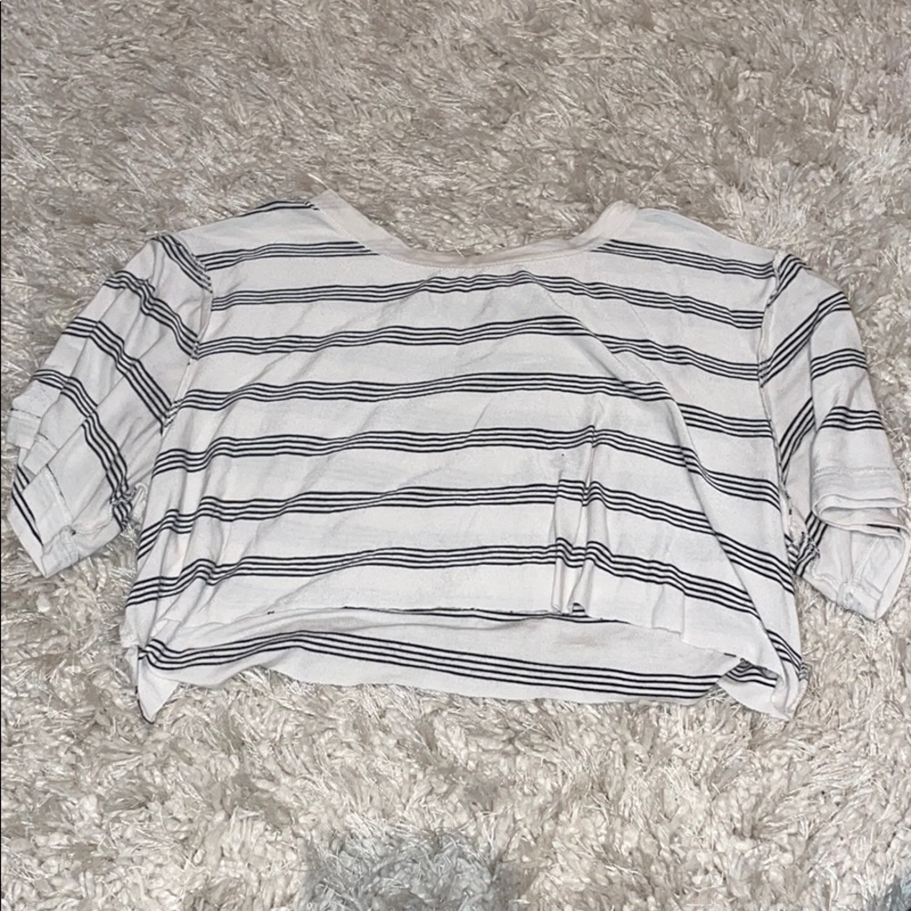 Loose striped crop top